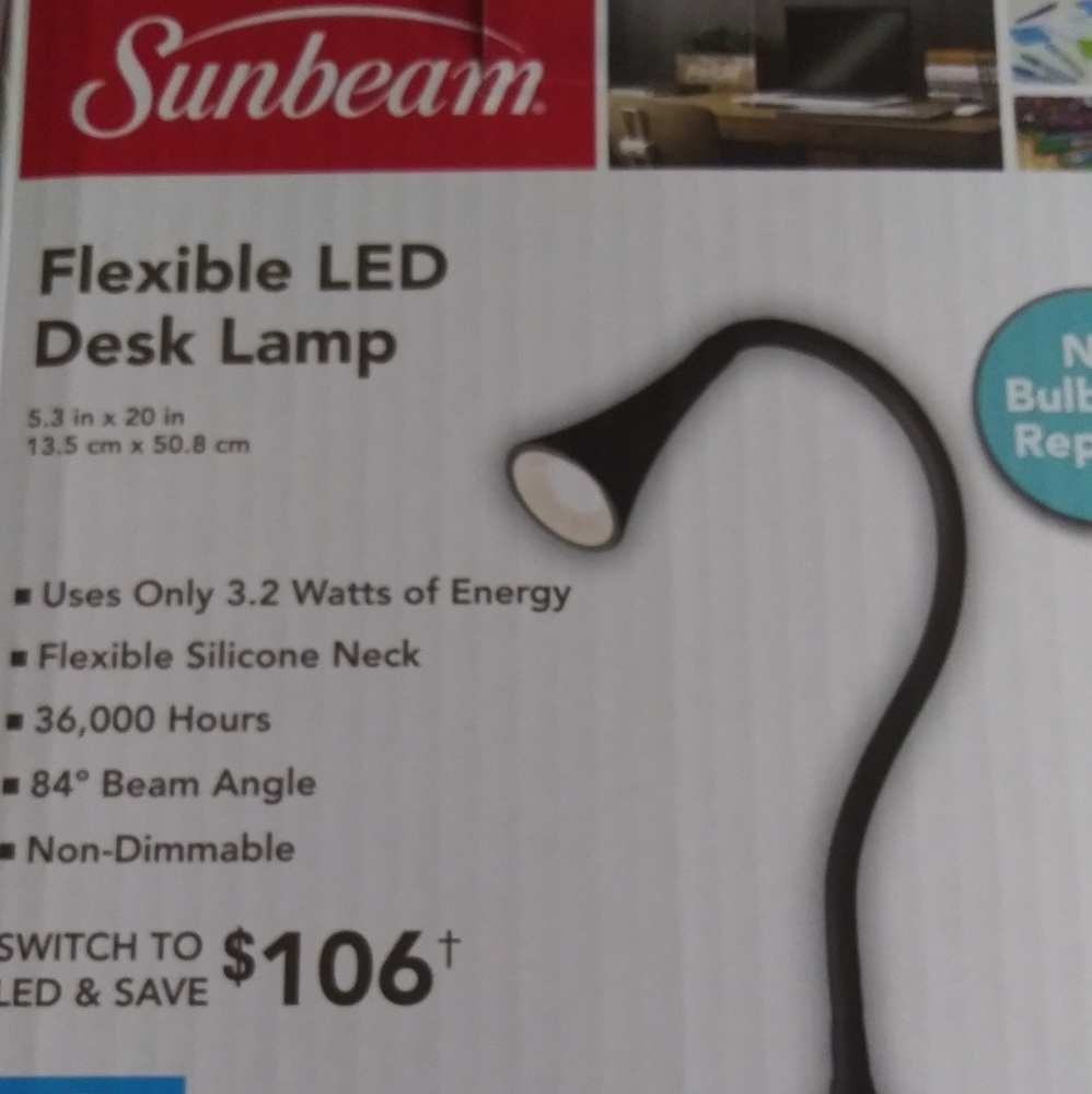 - Sunbeam LED Desk Lamp. NWOT $10 + free lamp